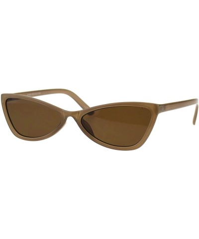 Wide Cateye Butterfly Frame Sunglasses Womens Chic Trendy Fashion UV 400 - Tan - C518H8HTZMY $6.42 Butterfly
