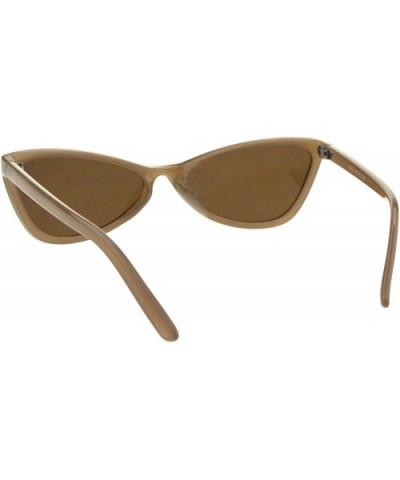 Wide Cateye Butterfly Frame Sunglasses Womens Chic Trendy Fashion UV 400 - Tan - C518H8HTZMY $6.42 Butterfly