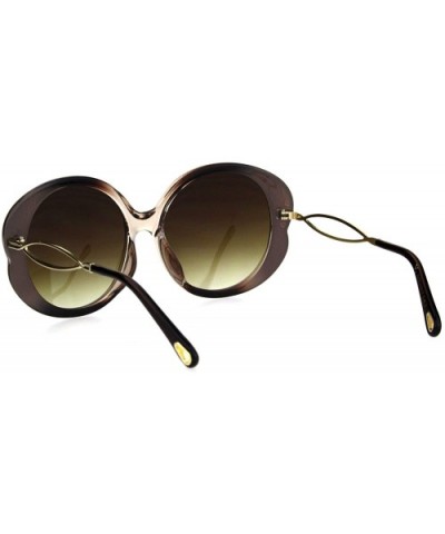 Womens Plastic Butterfly Designer 90s Fashion Sunglasses - Brown Beige Brown - CD18HUD8SIT $8.73 Oversized