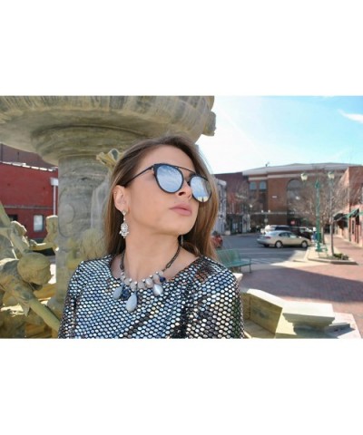 Women Ladies Cat Eye Heart Round Integral Square Oversized Metal Sunglasses - Fan_3p_7mix - CF17YDE887O $11.43 Aviator