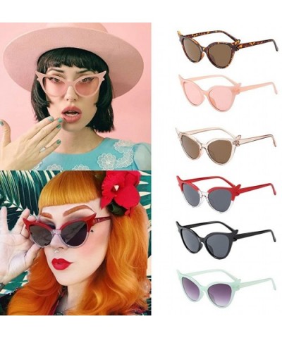 Women Girls Clout Goggles Plastic Frame Retro Vintage Clout Cat Eye Unisex Sunglasses Rapper Glasses Eyewear - CS199GHMET8 $5...