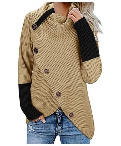 Women's Autumn and Winter Regular Blouse Sweatshirt Long Sleeve Sweater Pullover Tops Button Blouse Shirt - CD193YZKDUY $10.3...