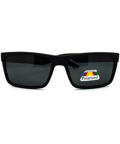Polarized Lens Sunglasses Reduce Glare Classic Rectangular Frame - Matte Black - CG186I5RQQK $9.70 Rectangular