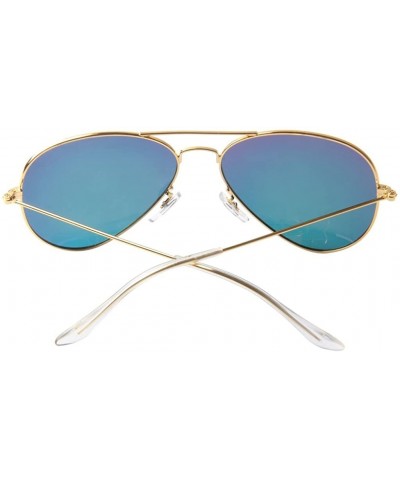 Polarized Aviator Sunglasses for Men Women Classic Vintage Sunglasses 55mm 3pairs lsp3025 gold silver and green - C311YI4YAWJ...