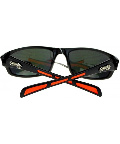 Mens Sunglasses Sports Biker Fashion Oval Wrap Around Frame - Black Orange - CN11ZZJURVZ $8.06 Oval