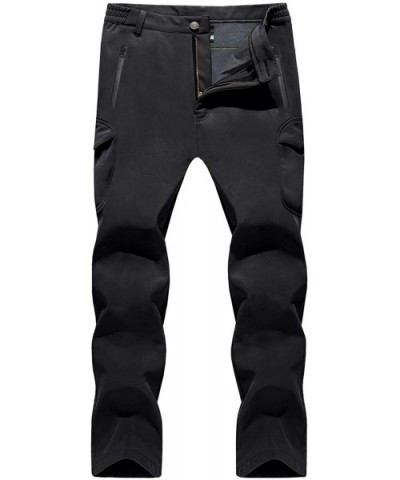 Men's Ski Pants-Snow Ski Tactical Fleece Lining Softshell Winter Pants Trousers - Black - CB12OD3AEJV $26.74 Sport