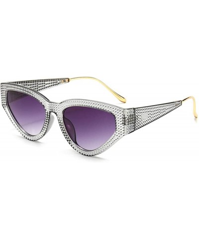 Exaggerated personality sunglasses and cat-eye sunglasses with diamonds - Tea Slices - CV1999IZ5I8 $24.31 Cat Eye