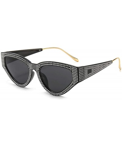 Exaggerated personality sunglasses and cat-eye sunglasses with diamonds - Tea Slices - CV1999IZ5I8 $24.31 Cat Eye