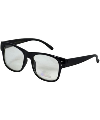 Fashion Glasses Semi Rimless Clear Lens Retro Eyewear - Black-square - CU11KCKV5QD $5.75 Oversized