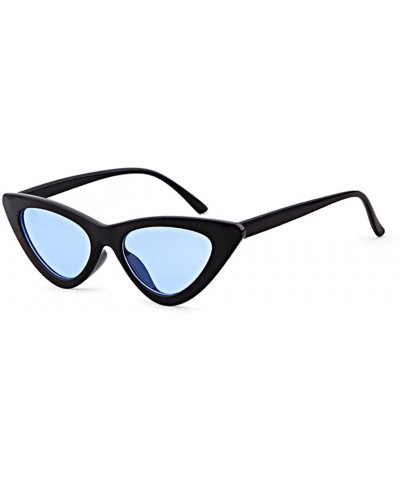 Women Clout Goggles Cat Eye Sunglasses Vintage Mod Style Retro Kurt Cobain Sunglasses - Black Frame Blue Lens - C918CZTX6Z3 $...