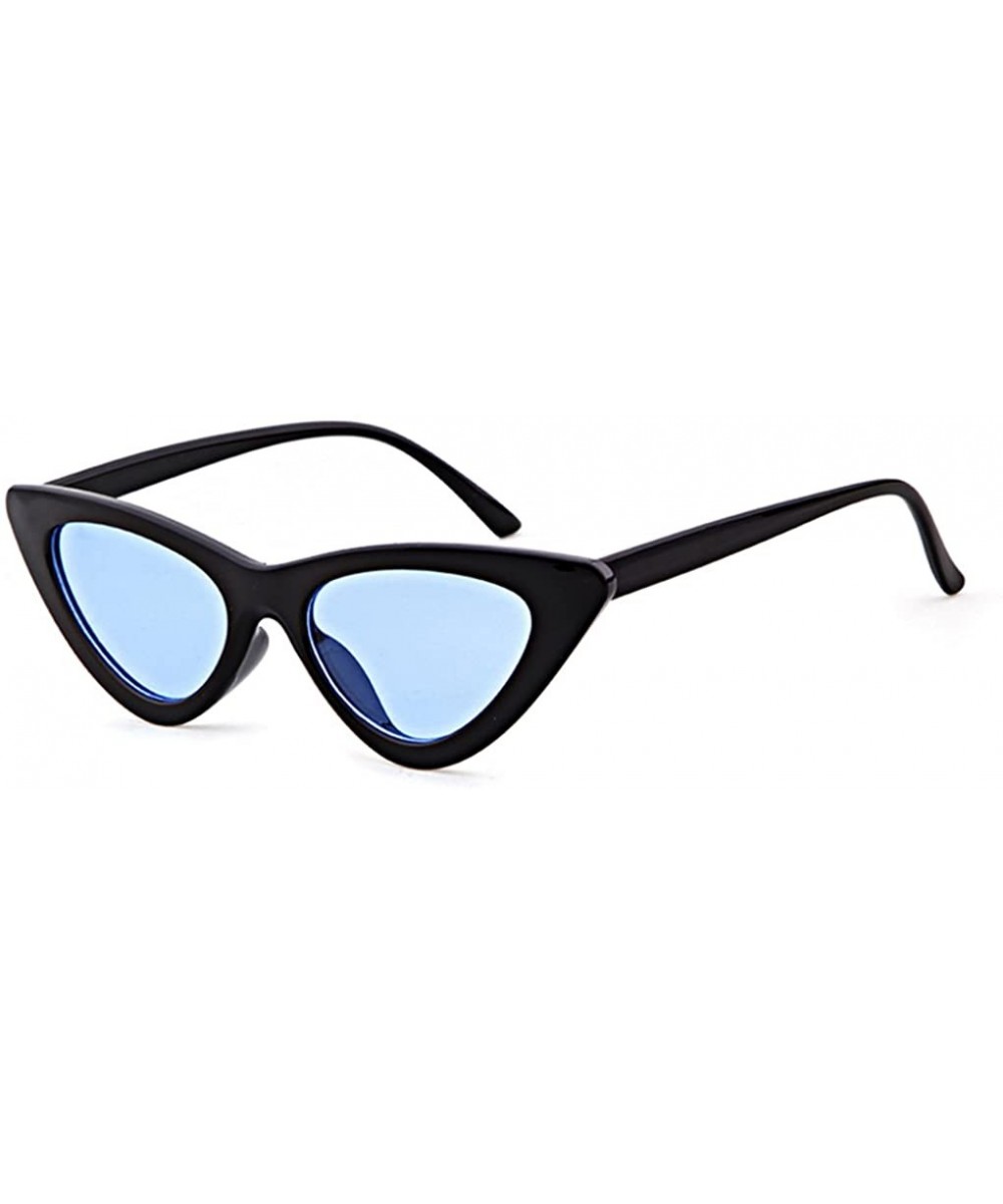 Women Clout Goggles Cat Eye Sunglasses Vintage Mod Style Retro Kurt Cobain Sunglasses - Black Frame Blue Lens - C918CZTX6Z3 $...