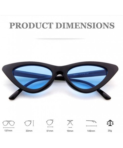 Women Clout Goggles Cat Eye Sunglasses Vintage Mod Style Retro Kurt Cobain Sunglasses - Black Frame Blue Lens - C918CZTX6Z3 $...