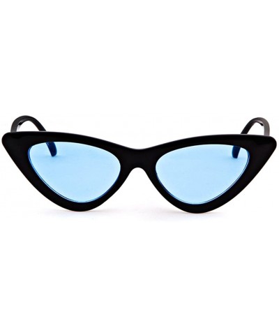 Women Clout Goggles Cat Eye Sunglasses Vintage Mod Style Retro Kurt Cobain Sunglasses - Black Frame Blue Lens - C918CZTX6Z3 $...