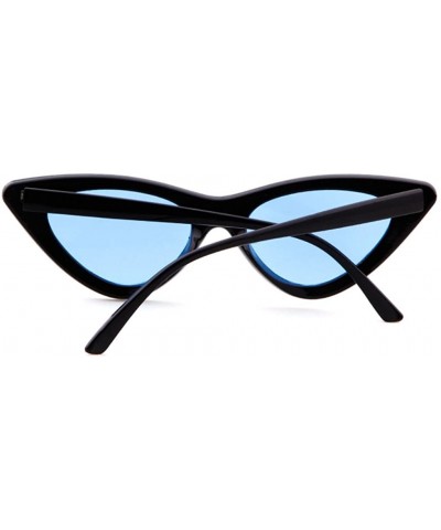 Women Clout Goggles Cat Eye Sunglasses Vintage Mod Style Retro Kurt Cobain Sunglasses - Black Frame Blue Lens - C918CZTX6Z3 $...