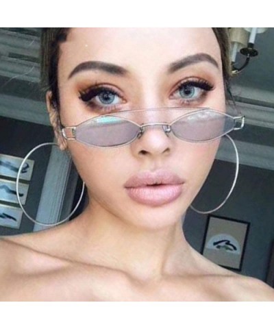 Small Cat Eye Sunglasses Men Women 2019 Fashion Metal Frame Shades UV400 Yellow - Silver Silver - C718YNDEG2K $9.59 Aviator