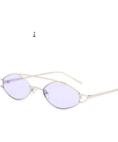 Small Cat Eye Sunglasses Men Women 2019 Fashion Metal Frame Shades UV400 Yellow - Silver Silver - C718YNDEG2K $9.59 Aviator