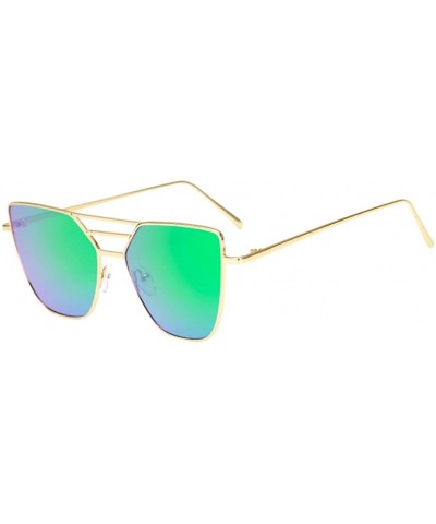 Unisex Fashion7 Colors Vintage Irregular Aviator Mirror Sunglasses (Green) - CF18G4MOEXK $6.42 Aviator