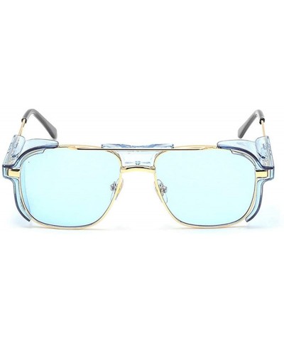 Punk Windproof Square Retro Sunglasses Men Women Fashion Party Sunglasses UV Protection Sunglasses - Blue - CM1944AE0L4 $10.4...