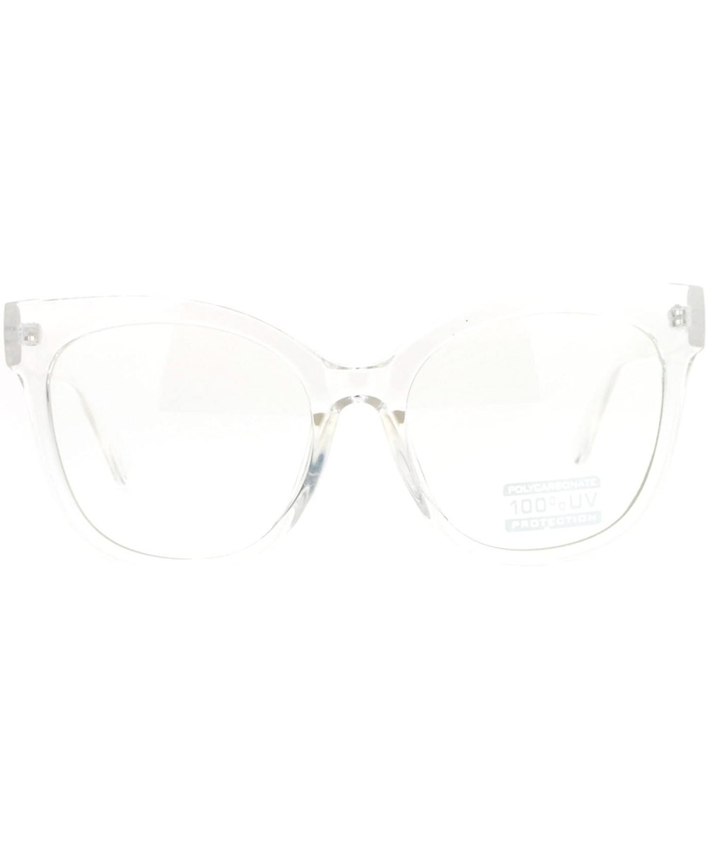 Super Oversized Clear Lens Glasses Womens Butterfly Frame Eyeglasses - Clear - CR1877MSUE7 $7.38 Oversized