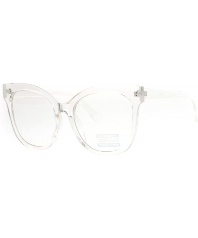 Super Oversized Clear Lens Glasses Womens Butterfly Frame Eyeglasses - Clear - CR1877MSUE7 $7.38 Oversized