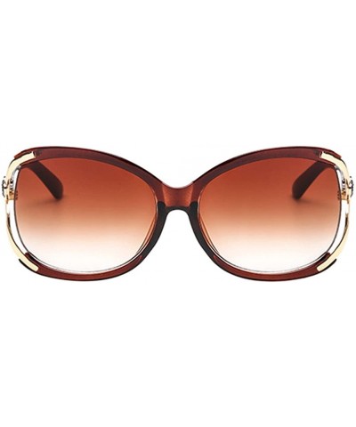 Fashion Elegant Oversize Flower Sunglasses Women Vintage Eyewear - Brown Frame & Brown Lens - CA18CWACDOQ $6.81 Oversized