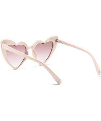 Women Oversized Love Heart Shaped Sunglasses Plastic Frame for Lady Big Girls - Beige - C518GDR9C7Q $4.83 Goggle