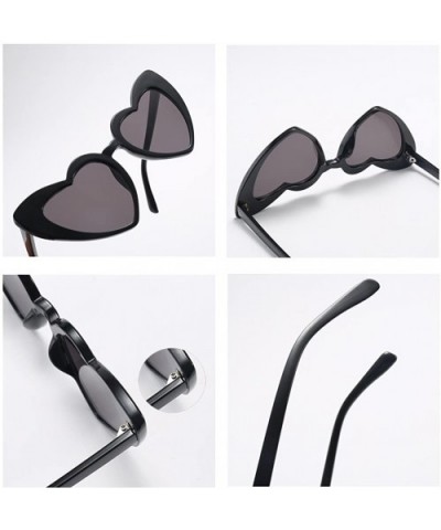 Women Oversized Love Heart Shaped Sunglasses Plastic Frame for Lady Big Girls - Beige - C518GDR9C7Q $4.83 Goggle