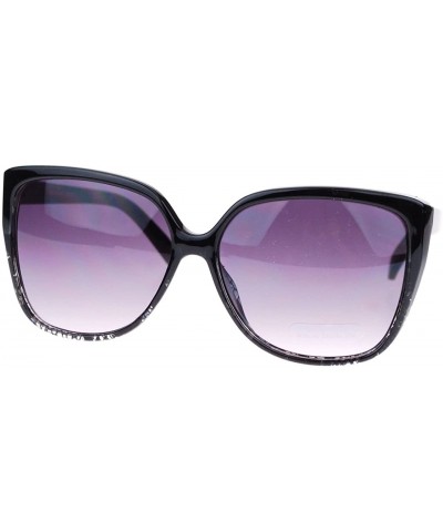 Womens Oversized Rectangular High Point Butterfly Plastic Sunglasses - Black - C311YAXMENF $8.14 Square