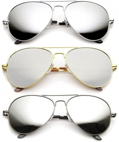 The Original Aviator - Full Mirror Lens(8 Piece- 4 Silver/4 Gold Set) - C41192LAF8B $14.86 Aviator