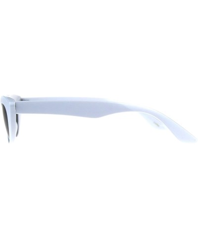 Womens Mod Retro Goth Plastic Cat Eye Minimal Sunglasses - White Black - CP18CMRN0LD $8.44 Cat Eye