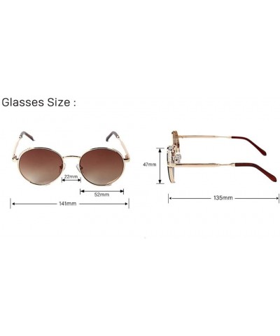 Round Frame Ladies Colorful Polarized Sunglasses Large Frame Multicolor Metal Glasses - 4 - C5190HCAILU $30.22 Round