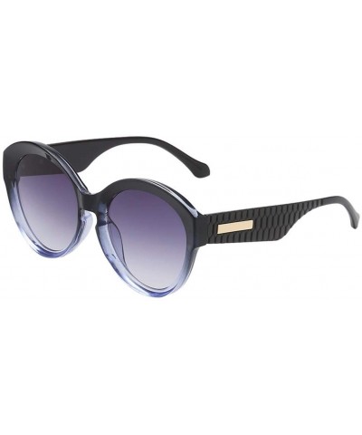Classic Women Sunglasses Oprah Style Thick Round Frame UV400 - H - CU18T225L48 $6.80 Round