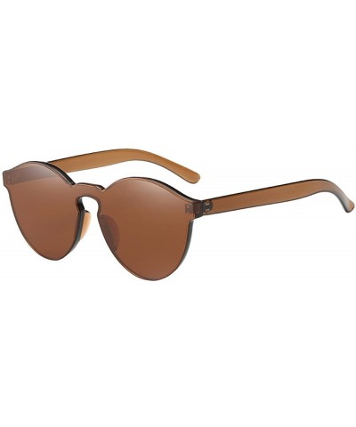 Women Fashion Cat Eye Shades Sunglasses Integrated UV Candy Colored Glasses - Coffee - C81947UILC0 $6.21 Goggle