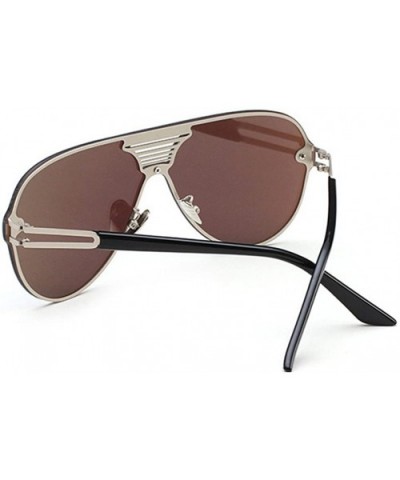 Rimless Sunglasses Unisex Stylish Frame Lens All In One Designed Lens 62mm - Black/Blue - CD12ENFQJHR $16.59 Aviator