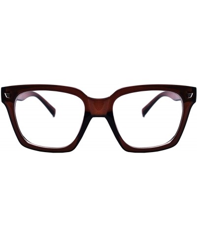 Retro Nerd Geek Oversized Eye Glasses Horn Rim Framed Clear Lens Spectacles - Brown 74284e - CV18M8DHMET $7.64 Oversized