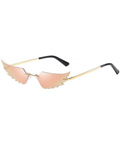 Fashion Irregular Man Women Wing Shape Sunglasses Glasses Shades Vintage Retro - Orange - CZ190G6SY9H $4.79 Goggle