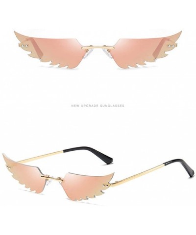 Fashion Irregular Man Women Wing Shape Sunglasses Glasses Shades Vintage Retro - Orange - CZ190G6SY9H $4.79 Goggle