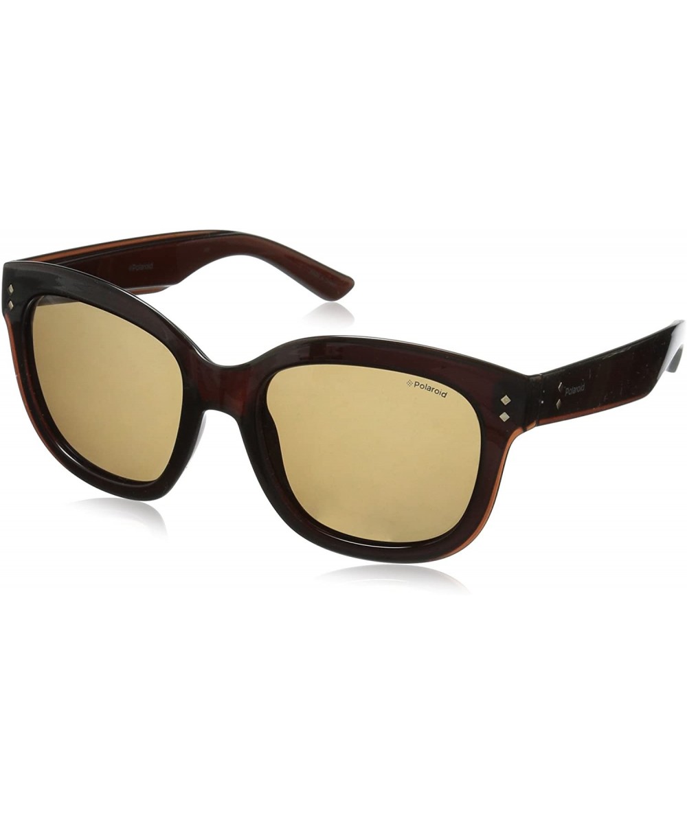 Women's Pld4035/S Square Sunglasses - Brown/Brown Polarized - CB12N2604HU $53.52 Square