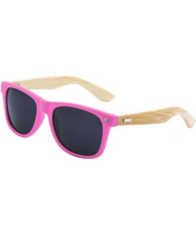 Men's Bamboo Wood Arms Classic Sunglasses - Pink - C5124UPCJ79 $5.90 Wayfarer