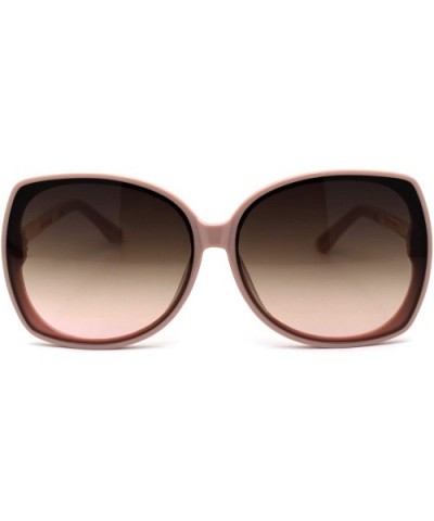 Womens Metal Chain Arm Diva Chic Butterfly Sunglasses - Pink Gold Brown - CI194KST0E7 $8.57 Butterfly