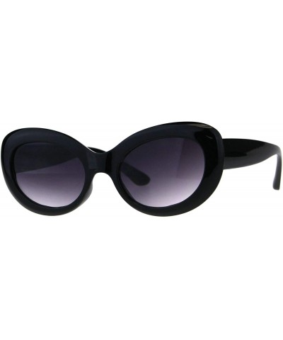 Womens Sunglasses Oval Cateye Vintage Fashion Frame UV 400 - Black (Smoke) - CN18KZGX8E9 $8.28 Oval