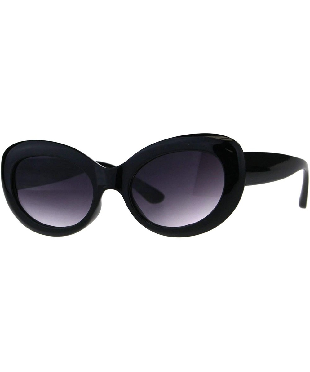 Womens Sunglasses Oval Cateye Vintage Fashion Frame UV 400 - Black (Smoke) - CN18KZGX8E9 $8.28 Oval