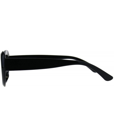 Womens Sunglasses Oval Cateye Vintage Fashion Frame UV 400 - Black (Smoke) - CN18KZGX8E9 $8.28 Oval