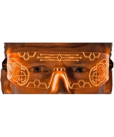 LED Light Up Glasses- Cyberpunk Goggles- Rezz Visor Robocop Futuristic Electronic Lights - Orange - C118UTRH67C $26.59 Oversized
