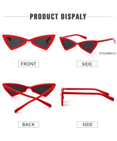 Vintage Retro Triangle Sunglasses For Women Men - Red - CH188XD5QCA $8.46 Cat Eye