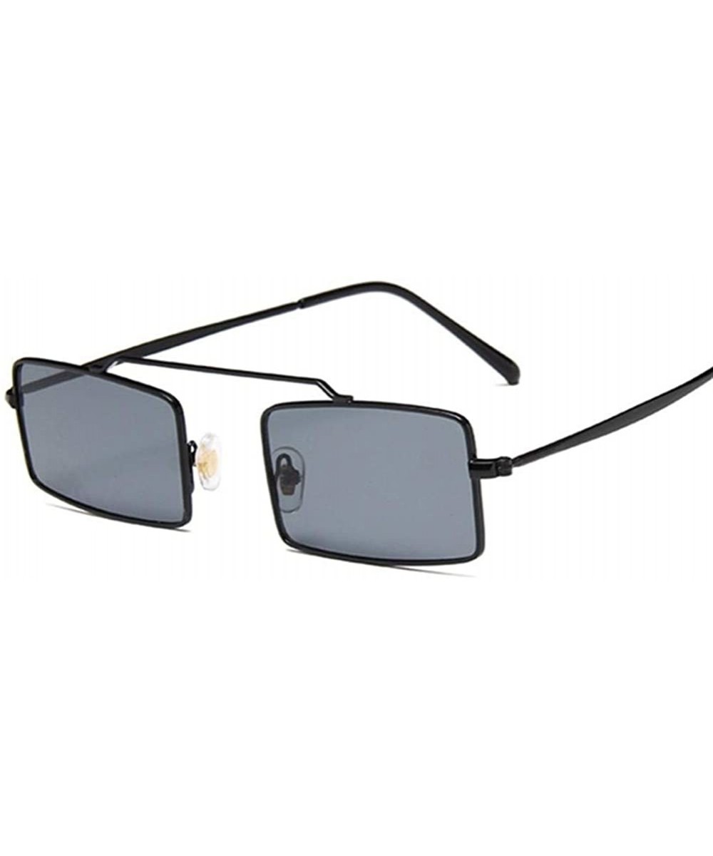 Vintage Sun Glasses Women Men Square Shades Rectangular Frame Sunglasses For Female - Blackgray - CR19996A46Z $9.64 Square