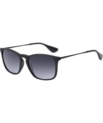 Sunglasses Scratch Resistant Lightweight Rectangular - Black/ Gradient Grey - CT18K75IGSD $18.26 Wayfarer