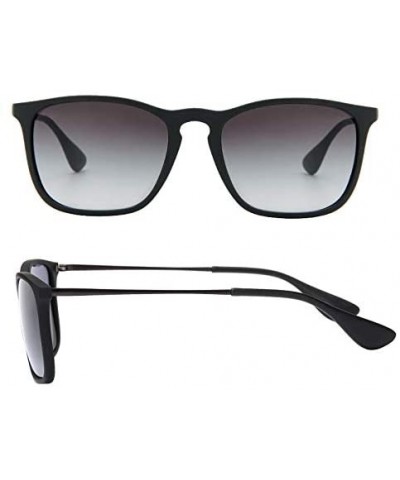 Sunglasses Scratch Resistant Lightweight Rectangular - Black/ Gradient Grey - CT18K75IGSD $18.26 Wayfarer