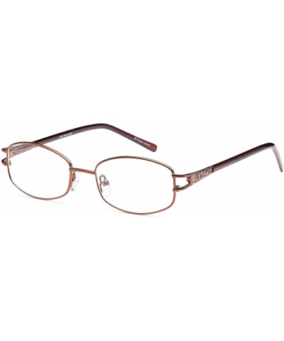 Womens Sexy Clerk Rxable Reading Glasses Frames 50-17-135 (Rose Gold Pink Brown) - Brown - C711U6J5D1X $11.20 Oval