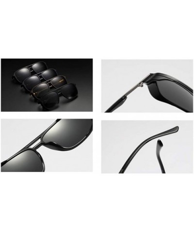 TR90 Frame Sunglasses Polarized Men Windproof Driving Sun Glasses for Men Square - Matte Black - C518KWEL3XX $7.67 Square